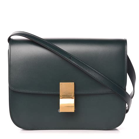 CELINE Box Calfskin Medium Classic Box Flap Bag Amazone 